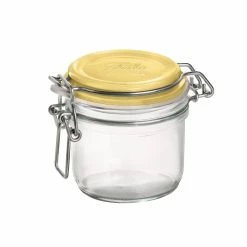 Bormioli Rocco 6.75oz Swing Top Fido Jar | Yellow Top