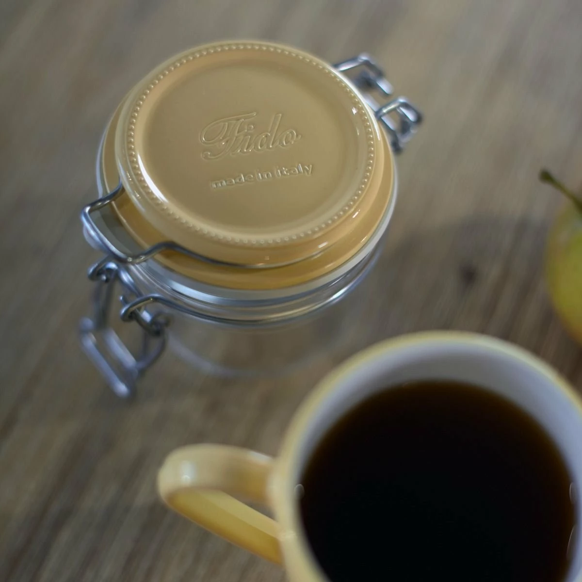 Bormioli Rocco 6.75oz Swing Top Fido Jar | Yellow Top - Image 3