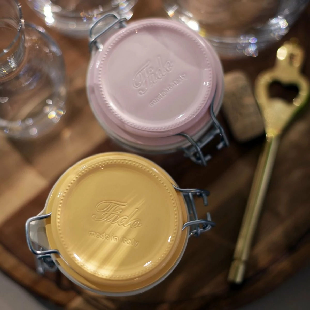 Bormioli Rocco 6.75oz Swing Top Fido Jar | Yellow Top - Image 4