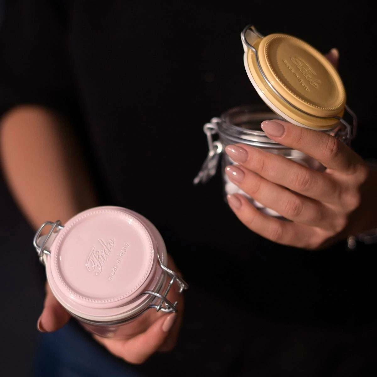 Bormioli Rocco 6.75oz Swing Top Fido Jar | Yellow Top - Image 5