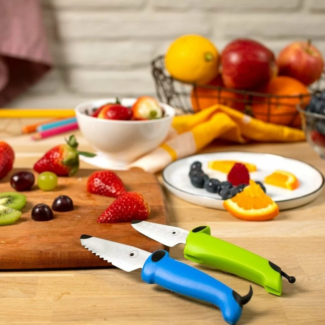 Kuhn Rikon Kinderkitchen® Dog Knife Set | Green & Blue - Image 2