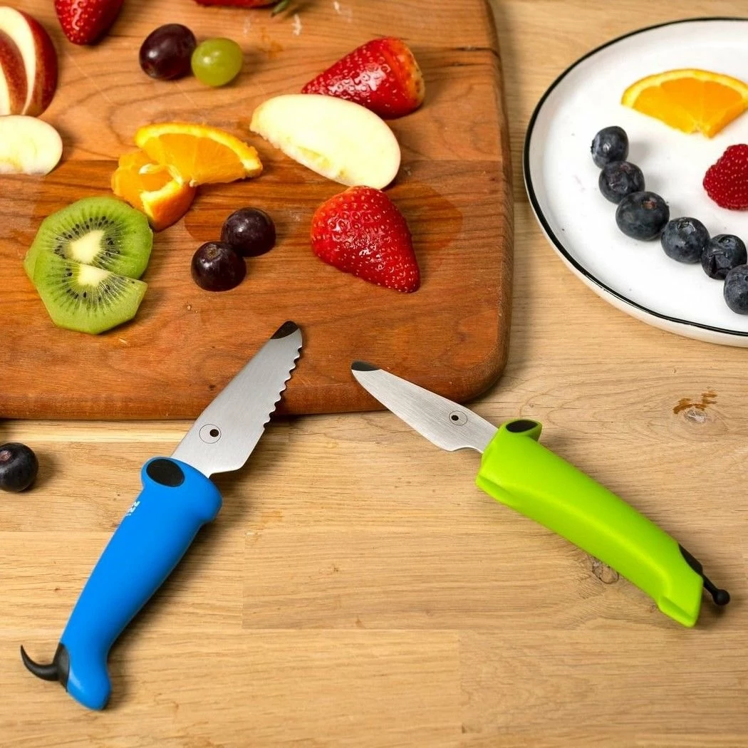Kuhn Rikon Kinderkitchen® Dog Knife Set | Green & Blue - Image 3