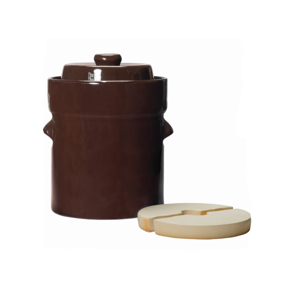 Roots & Harvest Fermentation Crock Set With Lid & Weights | 5 Quarts