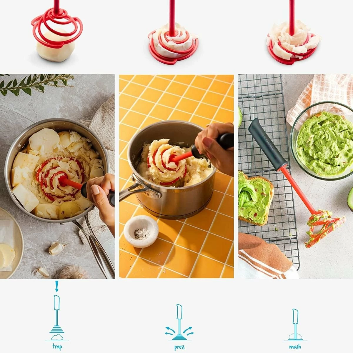 Dreamfarm Smood Lite Potato Masher | Red - Image 2