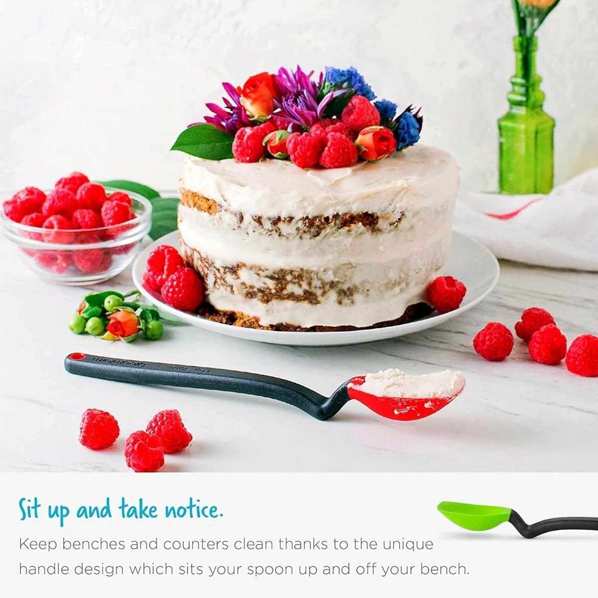 Dreamfarm 8.1" Mini Supoon Silicone Scraping Spoon | Black - Image 5