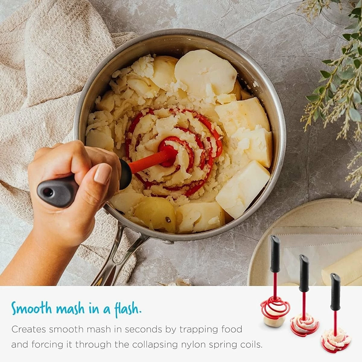 Dreamfarm Smood Lite Potato Masher | Red - Image 3