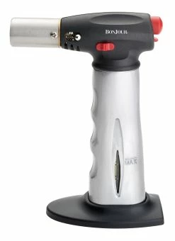 BonJour Chef's Creme Brulee Torch With Fuel Gauge - Brushed Aluminum