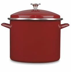 Cuisinart Chef's Classic 12-Quart Enamel On Steel Stockpot With Cover | Red