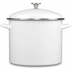 Cuisinart Chef's Classic 16-Quart Enamel On Steel Stockpot With Cover | White