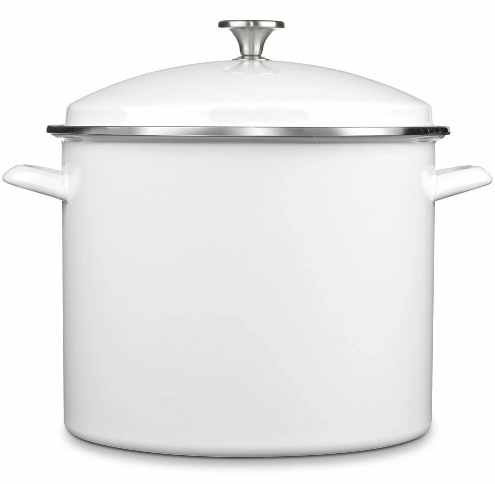 Cuisinart Chef's Classic 16-Quart Enamel On Steel Stockpot With Cover | White