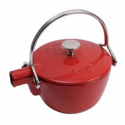 Staub 1 Qt. Round Tea Kettle | Cherry Red
