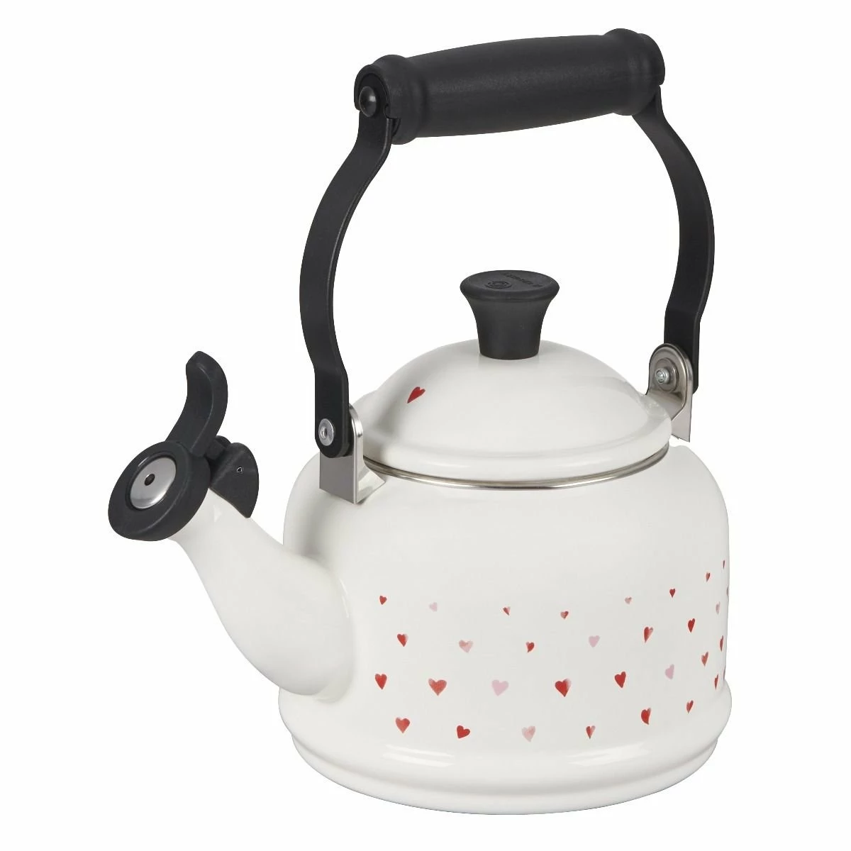 Le Creuset L'Amour Collection 1.25 Qt. Demi Kettle With Heart Applique | White