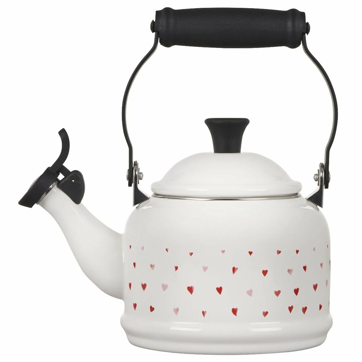 Le Creuset L'Amour Collection 1.25 Qt. Demi Kettle With Heart Applique | White - Image 2