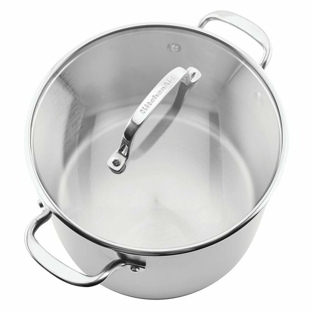 KitchenAid Non-Electrics KitchenAid Stainless Steel 3-Ply Base Stockpot With Lid | 8 Qt. - Image 2