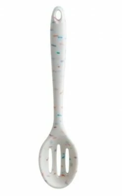 Trudeau White Confetti 11" Slotted Spoon